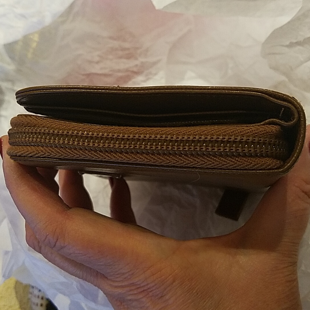 PRADA BROWN BIFOLD ZIP AROUND WALLET AUTHENTIC - Picture 6 of 15
